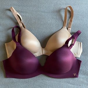 Set 2 VS Bare: Infinity Flex bra, demi, lined not padded 34C NWOT